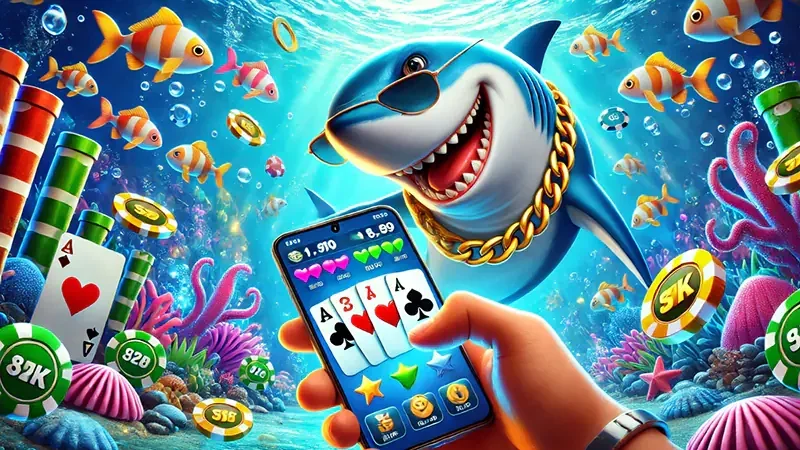 Adegan sasaran ikan dan meriam pada permainan tembak ikan
