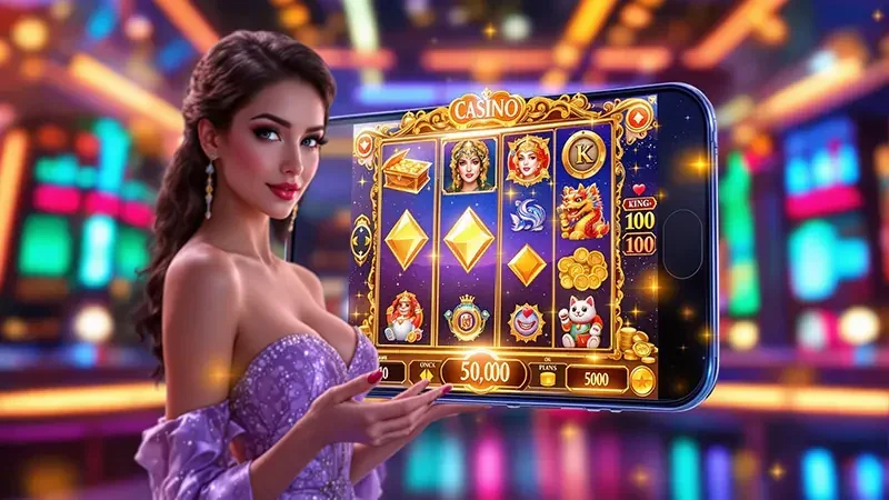 Tampilan permainan slot EVOSTOTO dengan reel dan simbol berwarna
