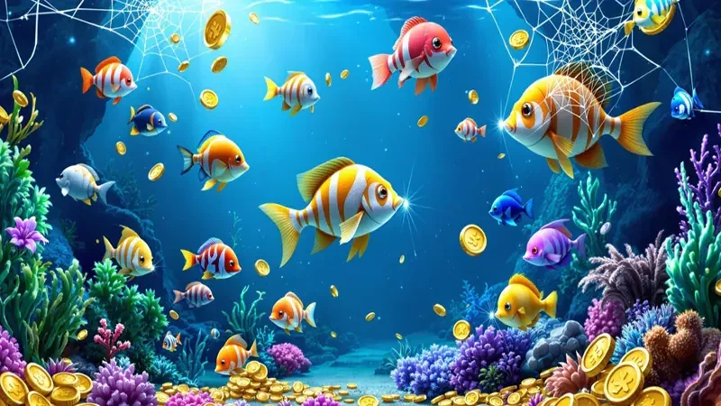 Tampilan permainan tembak ikan EVOSTOTO dengan target bawah laut